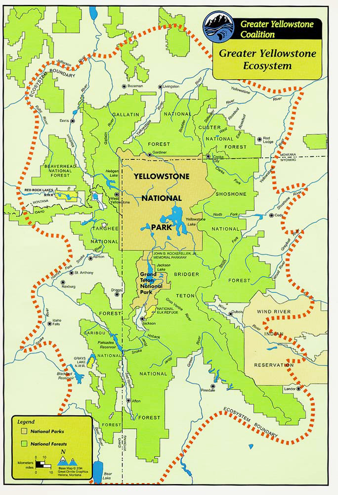 yellowstone ecosystem boundary map