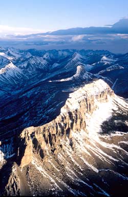 aerial view of rocky mountian front